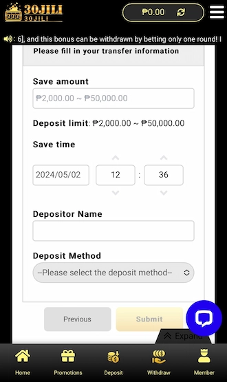 Step 4: Return to the deposit interface and fill in the transfer information you made.