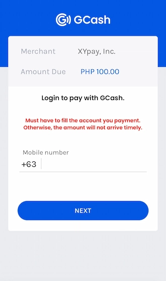 Step 4: Provide a phone number to log in to your GCash account.